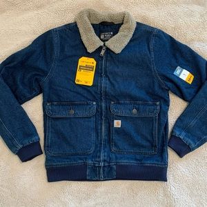 Carhartt Jacket Denim Sheepskin Size Sm